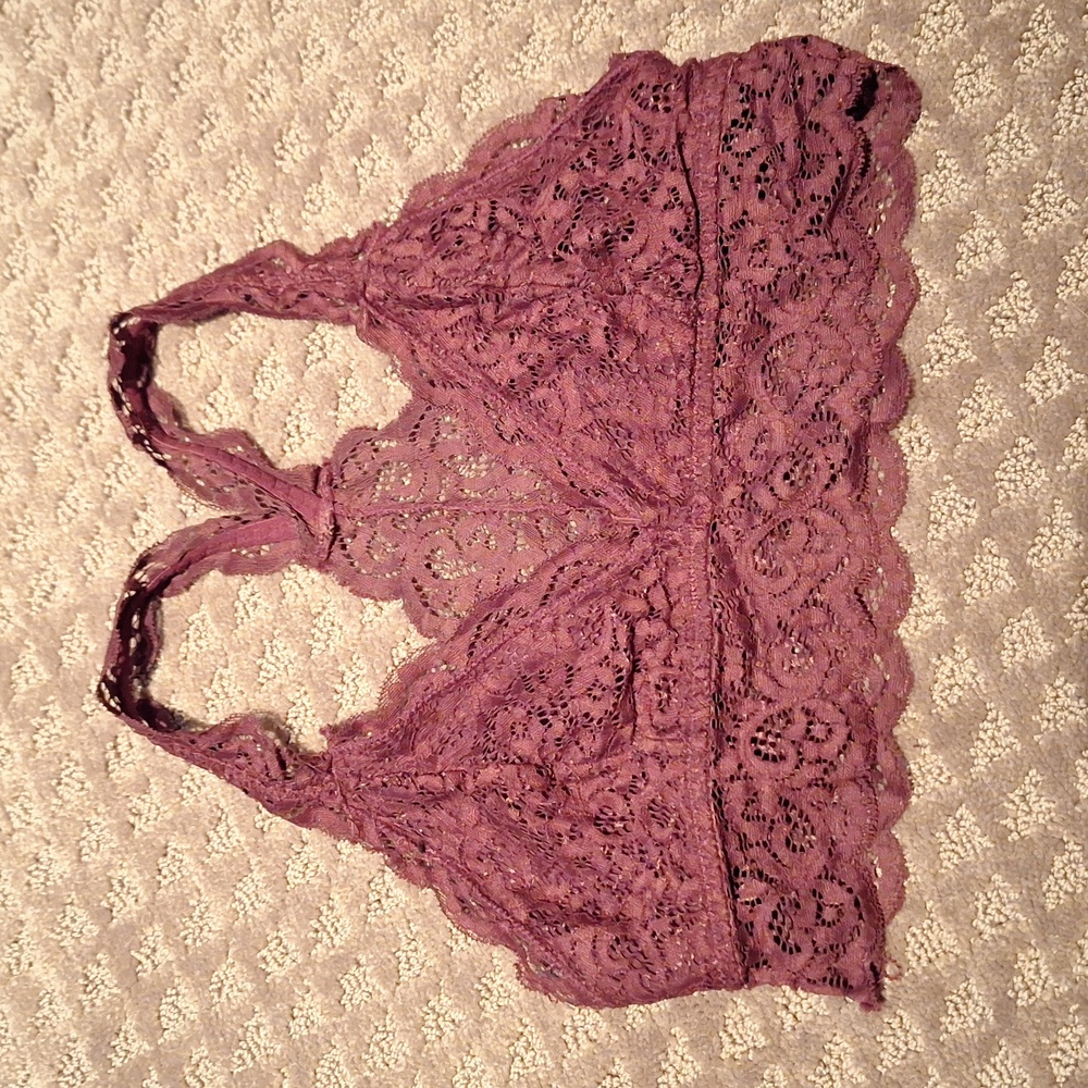 Burgundy Rose+Vine Large Bralette